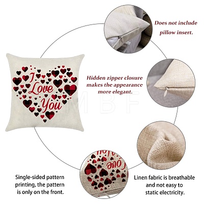 Burlap Customization Pillow Covers Set AJEW-WH0124-006-1