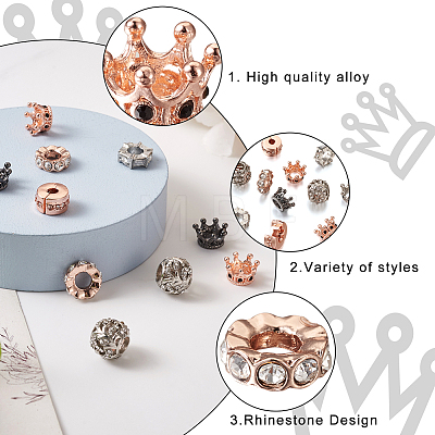 Mega Pet 18Pcs 7 Style Alloy European Beads MPDL-MP0001-01-1