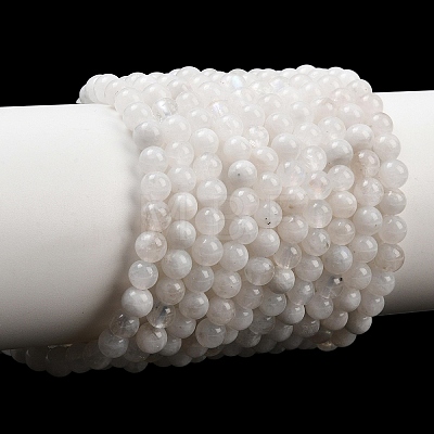 Natural Rainbow Moonstone Round Beads Strands G-E329-4-4.5mm-49-1