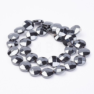 Non-magnetic Synthetic Hematite Beads Strands G-F396-11-12mm-1