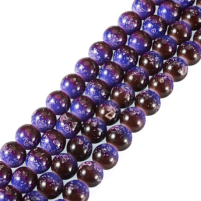 1 Strand Baking Paint Glass Beads Strands DGLA-TADJ0001-02A-1