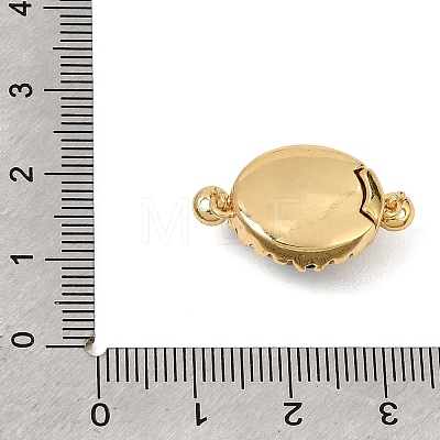 Brass Micro Pave Clear Cubic Zirconia Magnetic Clasps KK-C066-20G-1