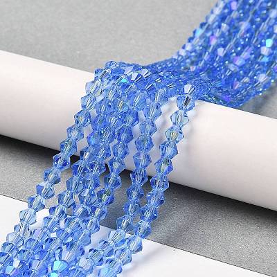 Transparent Electroplate Glass Beads Strands GLAA-F029-2mm-D07-1