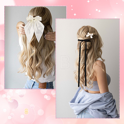 6 Styles Bowknot Polyester Hair Barrettes PHAR-SP0001-22A-1