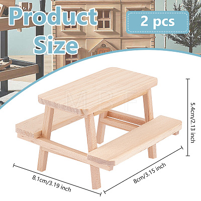 Wooden Outdoor One-piece Table and Chair DIY-WH0021-59-1