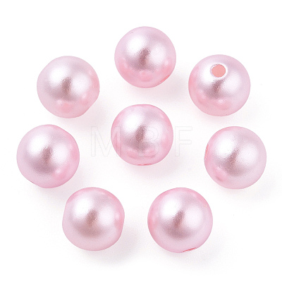 Spray Painted ABS Plastic Imitation Pearl Beads OACR-T015-05C-17-1