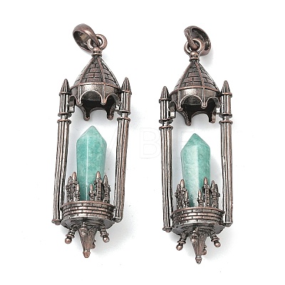 Natural Amazonite Faceted Pointed Bullet Shaped Big Pendants G-P613-01R-02-1
