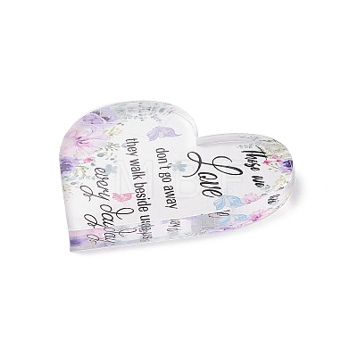 Heart-shaped with Word Acrylic Ornaments DJEW-XCP0001-07-1