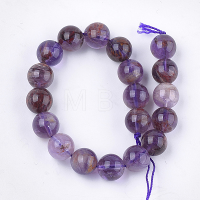 Natural Purple Lodolite Quartz Beads Strands X-G-S333-10mm-030-1