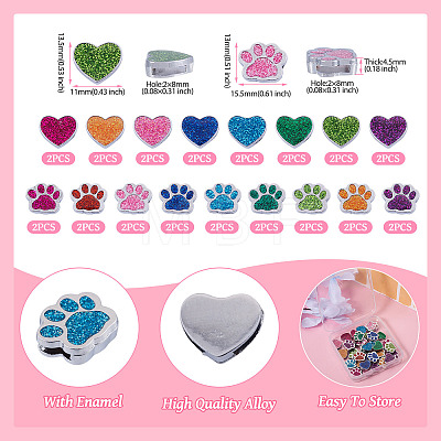 Alloy Enamel Slider Charms and Large Hole Beads ENAM-CD0001-07-1