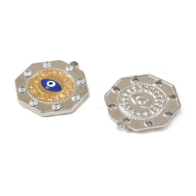 Two Tone 304 Stainless Steel Enamel & Rhinestone Pendants STAS-L314-04GP-1