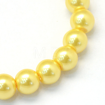 Baking Painted Pearlized Glass Pearl Round Bead Strands HY-Q003-10mm-67-1