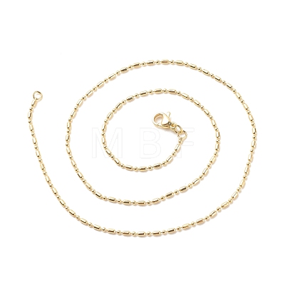 Brass Ball and Column Link Chains Necklace for Women NJEW-P265-01A-G-1