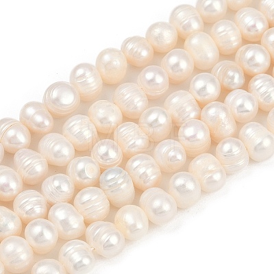 Natural Cultured Freshwater Pearl Beads Strands PEAR-I007-07X-10D-1