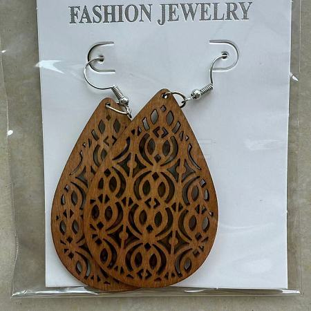 Alloy Wood Dangle Earrings FS-WG0BF85-16-1