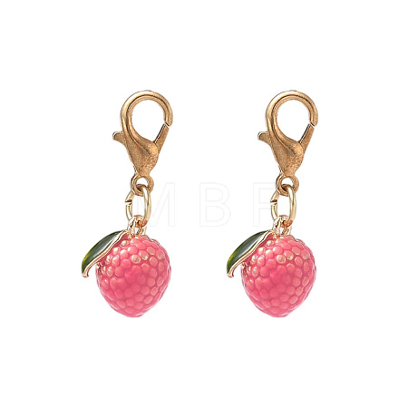 Brass Enamel Pendant Decorations HJEW-YW00573-06-1