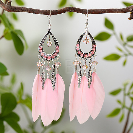 Alloy Rhinestone Teardrop Dangle Earrings FS-WGBDF6F-10-1