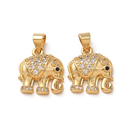 Brass Micro Pave Black Cubic Zirconia Charms CU-H002-06A-G-1