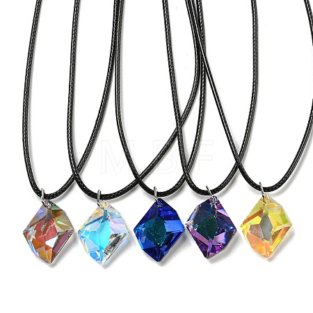 Waxed Cord Necklaces NJEW-P310-09P-1