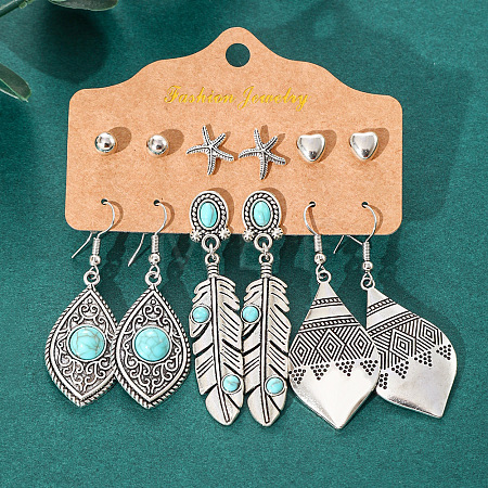 Bohemian Style Alloy Resin and Enamel Dangle Earrings WGA2ED8-05-1