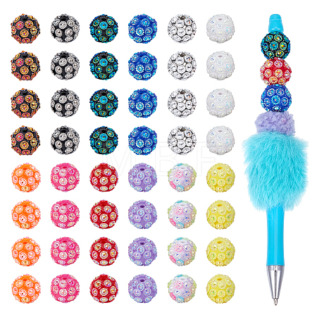 48Pcs 12 Colors UV Plating Resin Beads RESI-FG0001-15-1