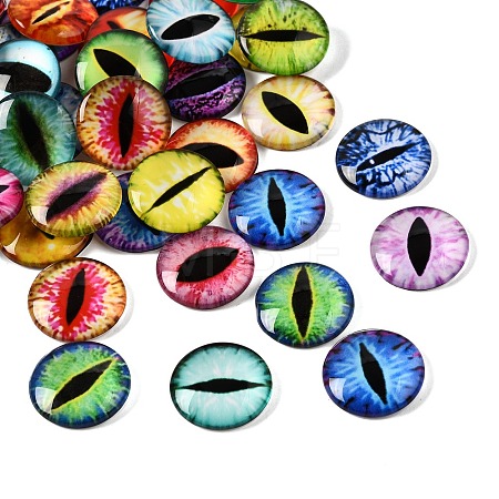 Printed Transparent Glass Cabochons GL-CBAA22A-14-1