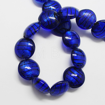 Handmade Silver Foil Glass Beads LS-X-FOIL-R055-8-1