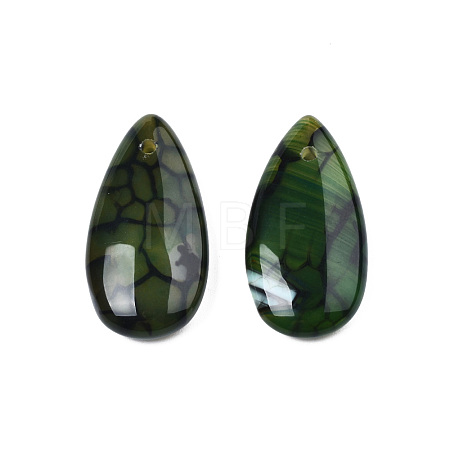 Natural Dragon Veins Agate Pendants G-N0325-16D-1