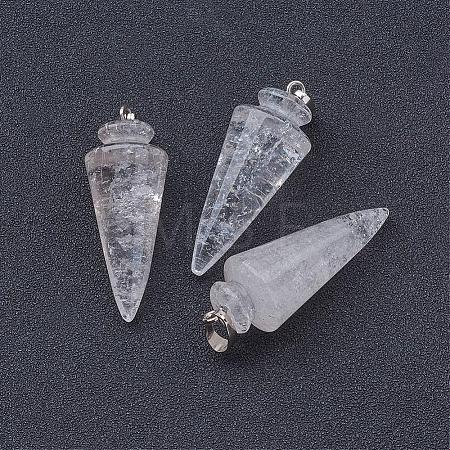 Natural Quartz Crystal Pendants G-P236-01-1