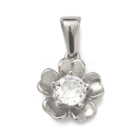304 Stainless Steel Rhinestone Pendants STAS-A140-05D-P-1