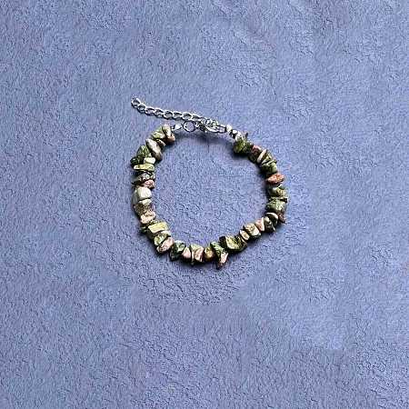 Natural Unakite Chip Beaded Bracelets for Women IW6789-22-1