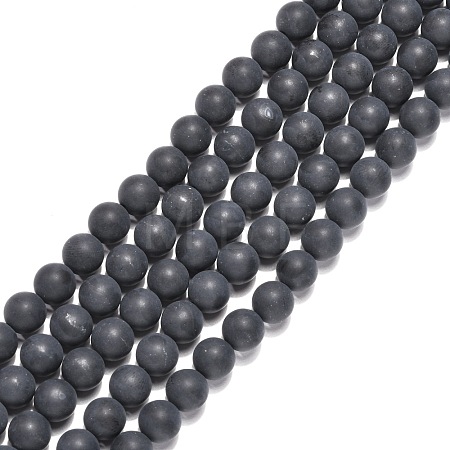 Dyed & Heated Natural Black Agate Beads Strands X-G-H1617-1