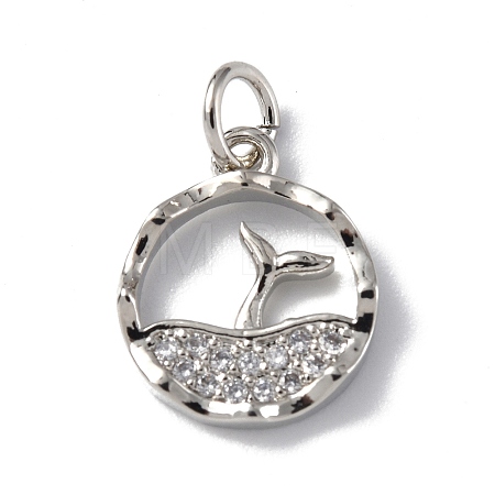 Brass Micro Pave Cubic Zirconia Charms ZIRC-F131-18P-1