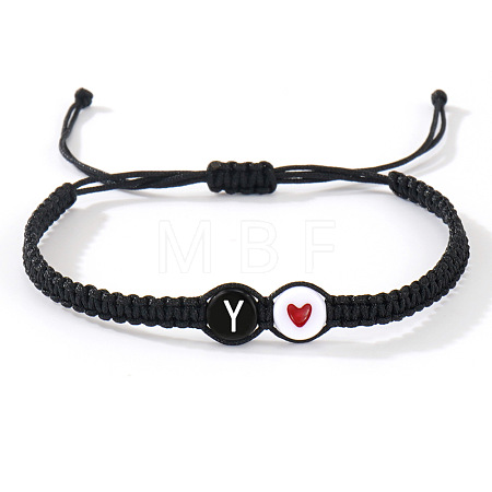 304 Stainless Steel Alphabet Beads Braided Bead Bracelets RY3090-51-1