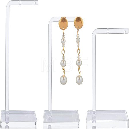 Transparent Acrylic Earring Display Stands EDIS-WH0007-01-1