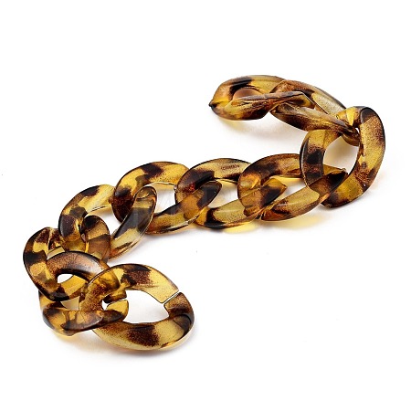 Handmade Transparent Acrylic Curb Chains AJEW-JB00740-02-1