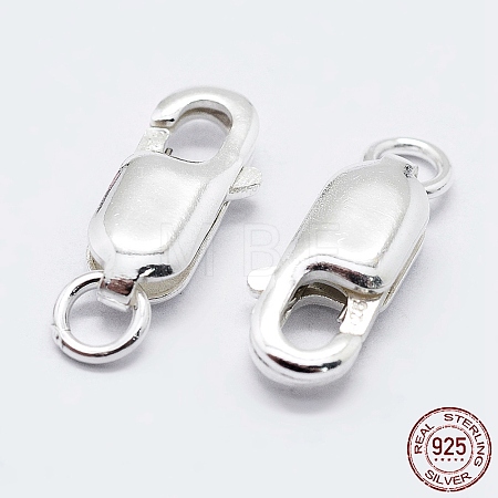 925 Sterling Silver Lobster Claw Clasps X-STER-K167-075D-S-1
