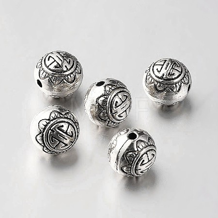 Tibetan Style Alloy Round Beads TIBEB-O004-43-1