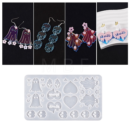 Halloween Theme Silicone Pendant Molds DIY-Q030-05A-1