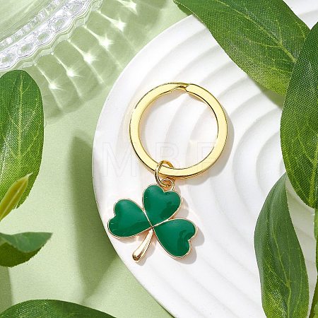 Clover Alloy Enamel Pendant Keychain KEYC-JKC01132-1