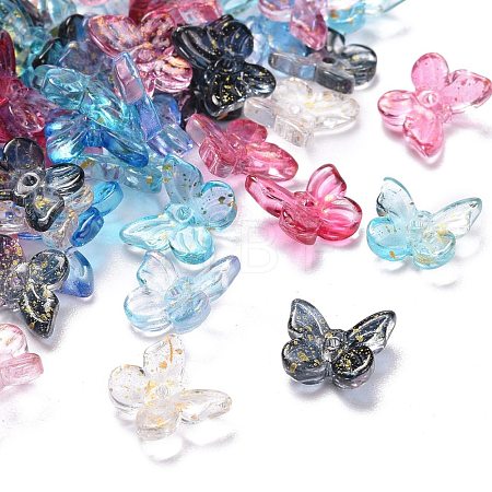 Transparent Spray Painted Glass Charms GLAA-T016-22-1