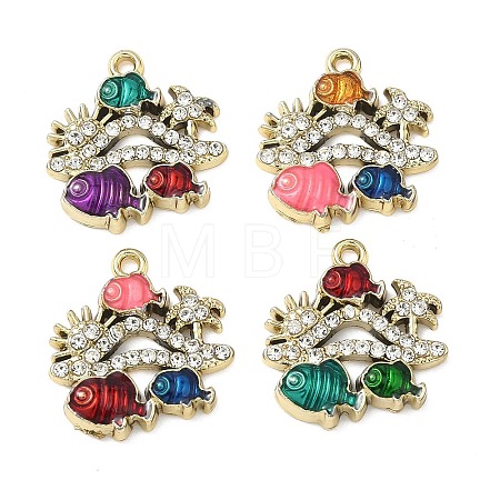Alloy Rhinestone Pendants FIND-C087-10G-1