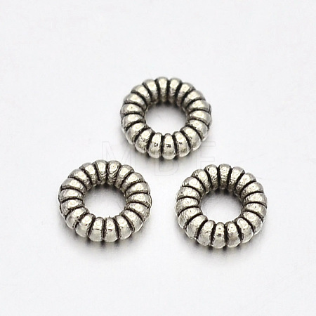 Donut Tibetan Style Alloy Spacer Beads TIBEB-D030-AS-1