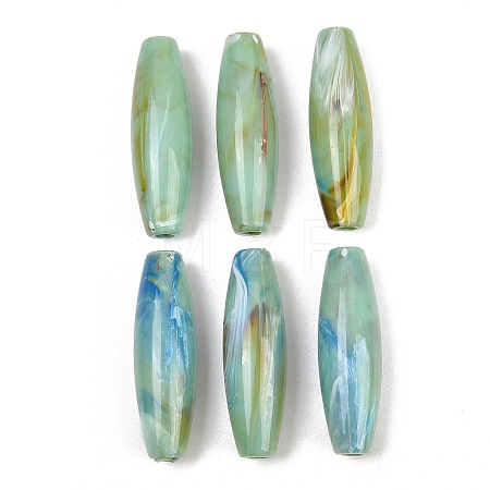 Two Tone Opaque Acrylic Imitation Gemstone Beads OACR-T033-09B-1