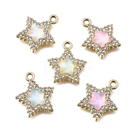 UV Plating Alloy Crystal Rhinestone Pendants RB-CBAD37D-23G-1