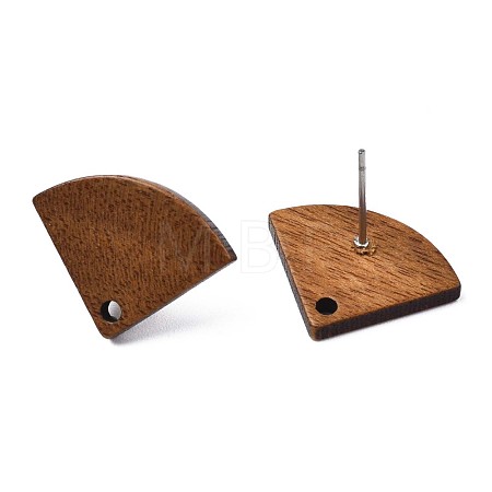 Walnut Wood Stud Earring Findings MAK-N032-048-1