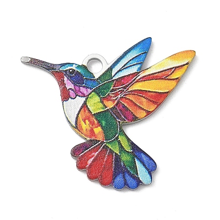 Printed 304 Stainless Steel Pendants STAS-U056-02P-1