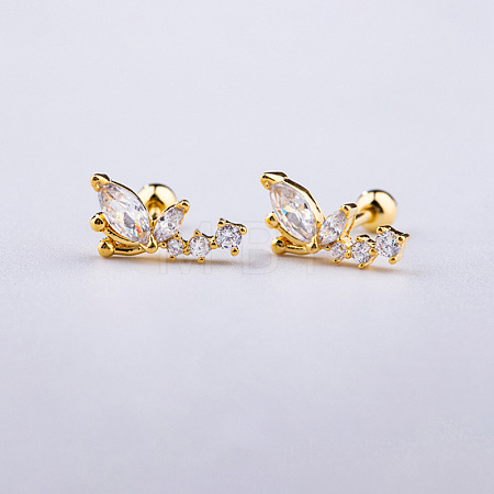 Brass Pave Clear Cubic Zirconia Cartilage Earrings FS-WGEDAE7-16-1
