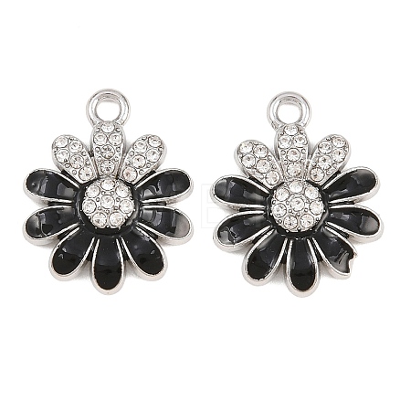 Alloy Black Enamel Pendants FIND-C095-04P-1
