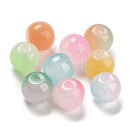 Two Tone Spray Painting Glass Beads GLAA-L046-03-1